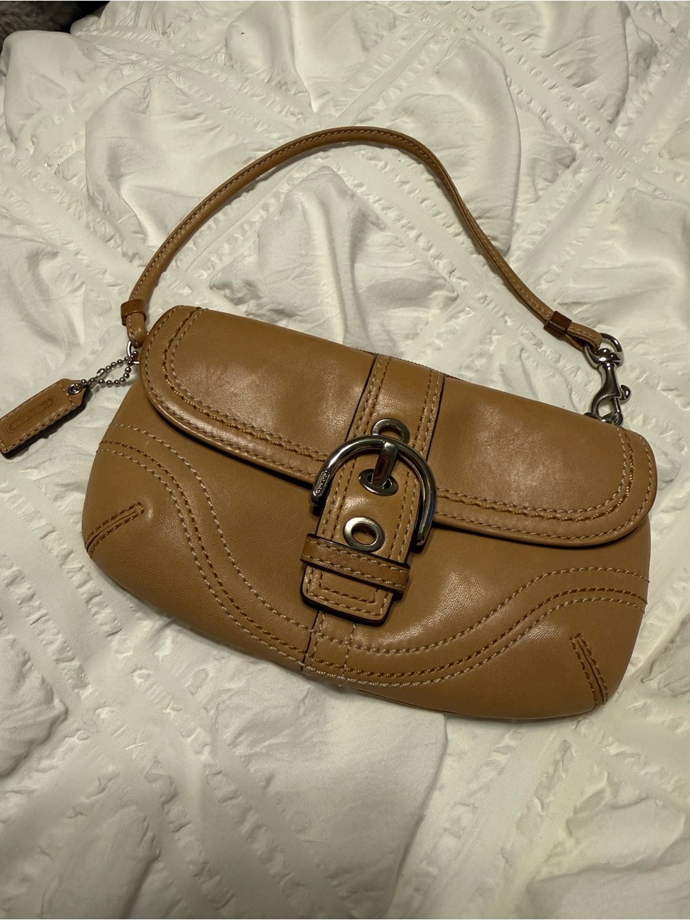 Coach Cognac Leather Buckle Wristlet Clutch - SoHo - Picture 2 of 7